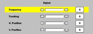 USER CONTROLS Signal Note The Signal sub menu is supported under the Analog RGB and Analog YPbPr input sources.