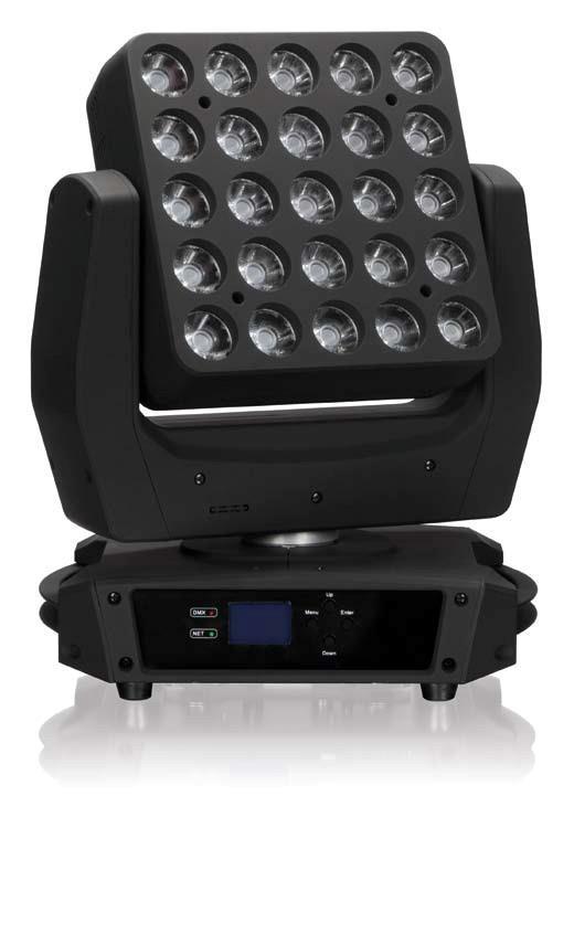 LED MATRIX MOVING HEAD The SCEPTRUM is our newly designed LED panel moving head and features pixel mapping. The 25 RGBW LEDs by OSRAM will give you a powerful light output.