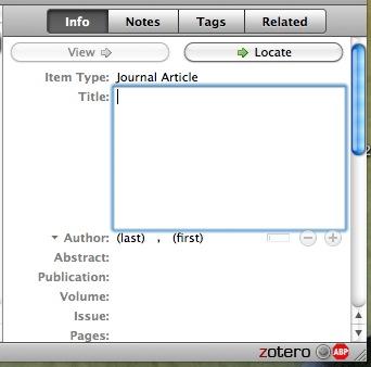 Zotero, and select the item type