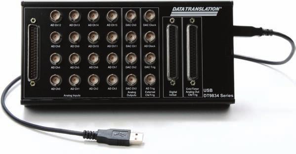 DT9834 Series High-Performance Multifunction USB Data Acquisition Modules DT9834 Series High Performance, Multifunction USB DAQ Key Features: Simultaneous subsystem operation on up to 32 analog input