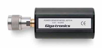 PULSE POWER MEASUREMENTS Attach a Giga-tronics 80350A Series Peak Power Sensor to an 8650B meter and directly measure the instantaneous peak power level of a pulse modulated signal.