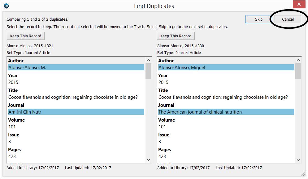 Delete multiple duplicates If you have a lot of duplicates, you can delete them all at once. 1. Click References Find Duplicates 2.