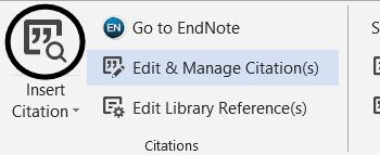 In your Word document, place the cursor where the reference is to be inserted (e.g.