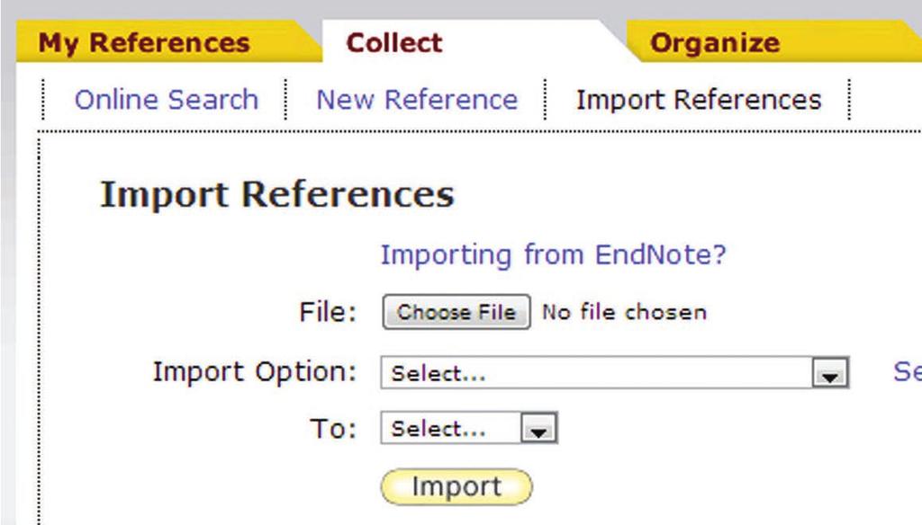 Capture Reference scans the bibliographic information presented on a web page and creates a reference