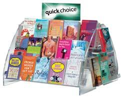 Small Table-toppers create display on all four sides and will fit circular, square or rectangular tables.
