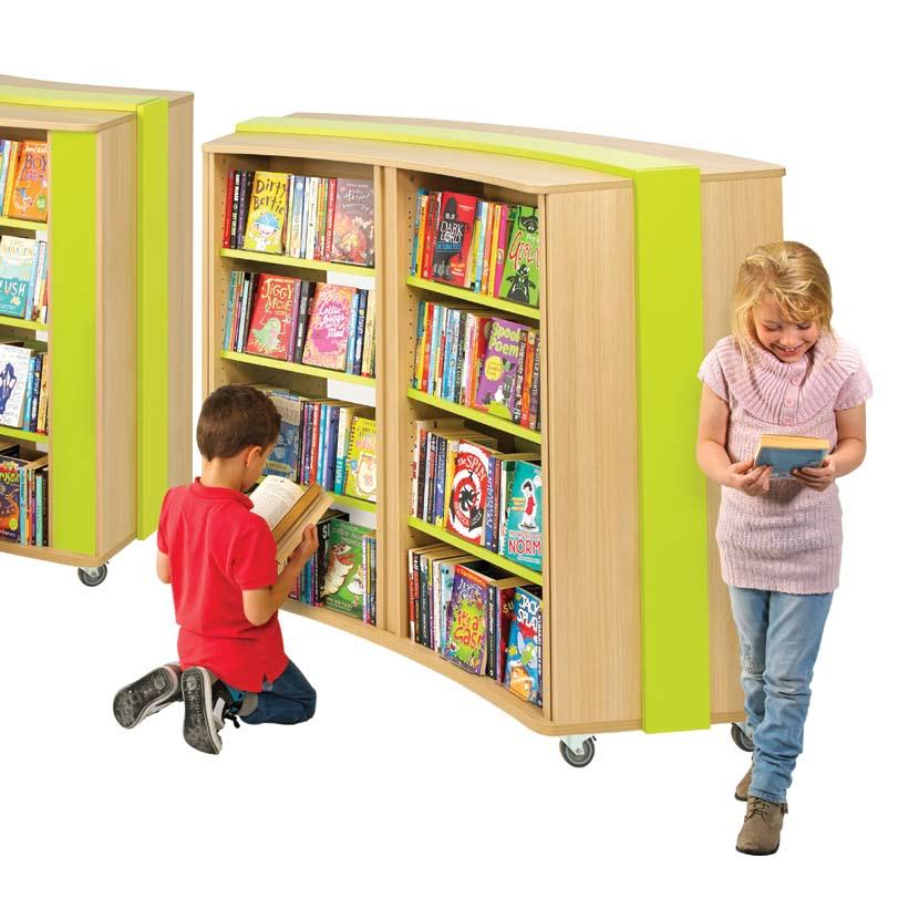 Curved Bookcase Our new Curved Bookcase creates a feature in any space, large or small. Children will love the friendly feel of the curved shape.