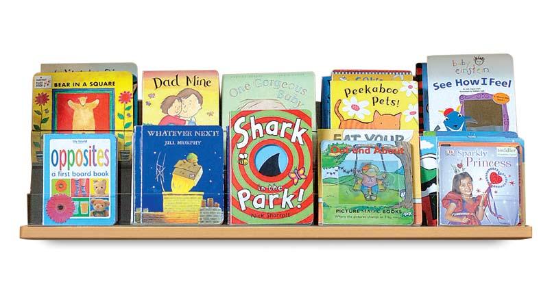 Board Book Display Unit Board books are booming and our two-tier system solves the problem of how to display these small formats on standard shelving.