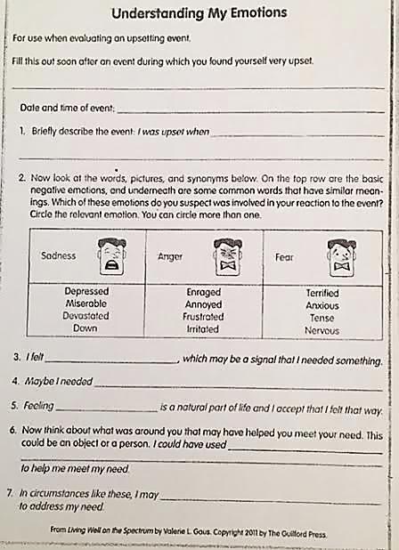 Understanding my Emotions Worksheet ***This came out of the workbook Living