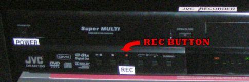 Recording on video tape NOTE: When using tape, be sure that the tape has been rewound, and that the record protect tab has NOT been removed from the tape. Insert a video tape.