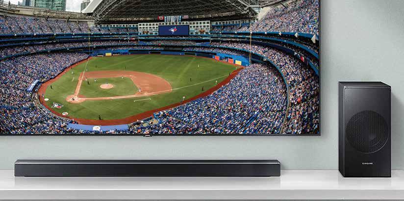 A state-of-the-art wide-range tweeter delivers rich sound throughout the room. - Easy TV connection. Bring big sound to smaller TVs by connecting wirelessly via Bluetooth or wired via HDMI.