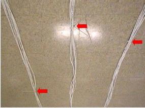 Cinch ties were used to bind the next sample. Figure 14 and 15 are provided to give an idea as to the frequency and tightness of the cinching.