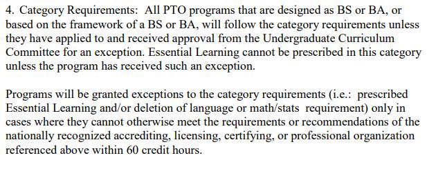 The committee should review the manual to see which program types do not have descriptive text under sections IV. A-C.