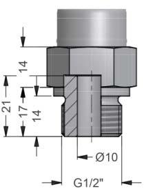 Mechanical connections (dimensions in mm) option G/" DIN 8 G/" DIN 8 open port,