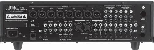 Rear Panel Connections Balanced Main OUTPUTS contain the program signals for all six channels Unbalanced 6 CHANNEL INPUT Number 2 for signals coming from a six channel component source Unbalanced