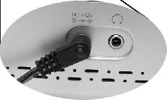 adapter with the jack on the machine cover marked with DC12V. 5.