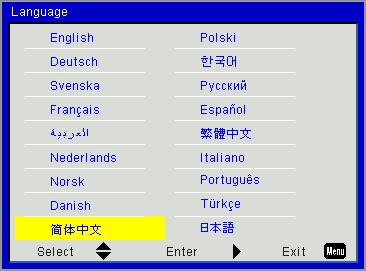 User Controls Setting Language Choose the multilingual OSD menu. Press the or button into the sub menu and then use the or button to select your preferred language.