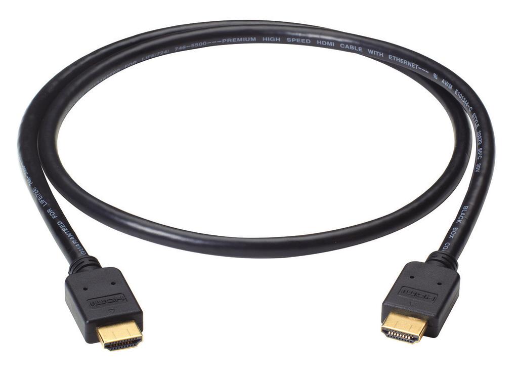HIGH-SPEED HDMI CABLE WITH ETHERNET MALE/MALE, 2-M (6.5-FT.