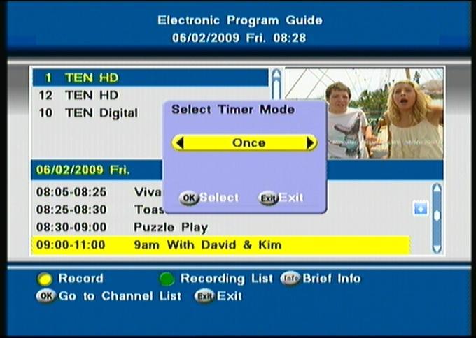 As the unit records this second program, you have the choice of watching TV programs that are within the same channel MUX e.g. If you are recording ABC1, you can watch either ABC1 (the channel you are recording), ABC2, ABC3 or ABC News 24.