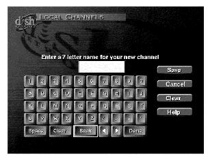 5. Press MENU-6-8 to open Local Channels screen. Note how it now contains the channels you previously saved.