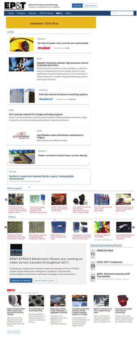 Digital Solutions. ept.ca is Canada s leading electronics on-line resource read by over 16,000 visitors monthly. ept.ca features industry news, technical articles and product information updated daily.
