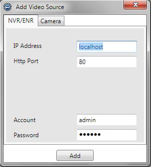 Right-click on the Source List Window, and select Add New NVR. 2.