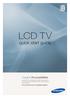 LCD TV. quick start guide. imagine the possibilities