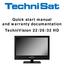 Quick start manual and warranty documentation TechniVision 22 / 26 / 32 HD