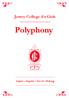 Jersey College for Girls. Polyphony. Aspire Inquire Excel Belong