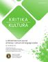 KRITIKA KULTURA. a refereed electronic journal of literary / cultural and language studies. No. 26, February ISSN: x
