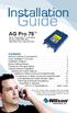 Guide. Installation. AG Pro 75 Smart Technology In-Building Wireless 800/1900 MHz Adjustable Gain Signal Booster. Wilson