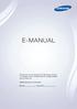 E-MANUAL. Thank you for purchasing this Samsung product. To receive more complete service, please register your product at.