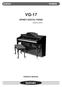 VG-17 SUZUKI SPINET DIGITAL PIANO OWNER S MANUAL. Designer Series
