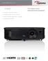 H183X. HD ready home entertainment projector. HD ready 3200 ANSI Lumens. Exceptional colour accuracy - Rec709