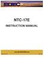 NTC -17E INSTRUCTION MANUAL