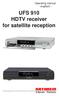 UFS 910. Operating manual - englisch - HDTV receiver for satellite reception