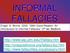 INFORMAL FALLACIES. Engel, S. Morris With Good Reason: An introduction to Informal Fallacies. 6 th ed. Bedford.