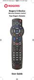Rogers 5-Device Universal Remote Control