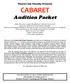 CABARET Audition Packet
