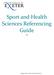 Sport and Health Sciences Referencing Guide