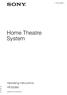 (1) Home Theatre System. Operating Instructions HT-SS Sony Corporation
