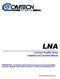 LNA. Low-Noise Amplifier Series Installation and Operation Manual