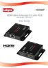 User Guide HDX60P. HDMI 60m Extender Kit with POE over single CAT 5e/6/7