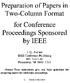 Preparation ofpapers in Two-Column Format for Conference Proceedings Sponsored