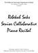 Rebekah Saks Senior Collaborative Piano Recital