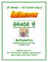 (8 Weeks = 40 School Days) GRADE 9. Mathematics. Weighted Benchmark Item Bank STUDENT COPY