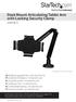 Desk Mount Articulating Tablet Arm with Locking Security Clamp