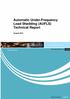 Automatic Under-Frequency Load Shedding (AUFLS) Technical Report