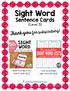 Sight Word Sentence Cards {Level 5}