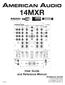 14MXR User Guide and Reference Manual