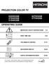 PROJECTION COLOR TV OPERATING GUIDE 51SWX20B IMPORTANT SAFETY INSTRUCTIONS 2-3 FIRST TIME USE THE REMOTE CONTROL ON-SCREEN DISPLAY 38-62
